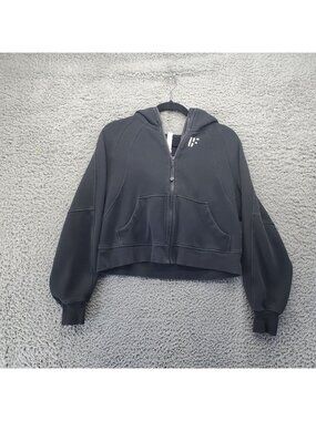 Lululemon Hoodie Womens XS/S Black Relaxed Fit Full Zip Ribbed Hem